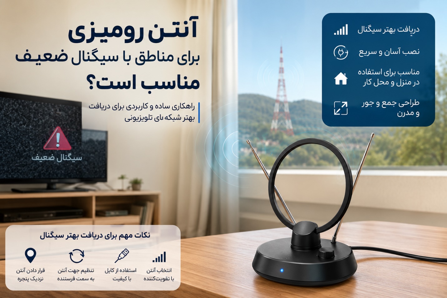 آنتن رومیزی برای مناطق با سیگنال ضعیف مناسب است؟
